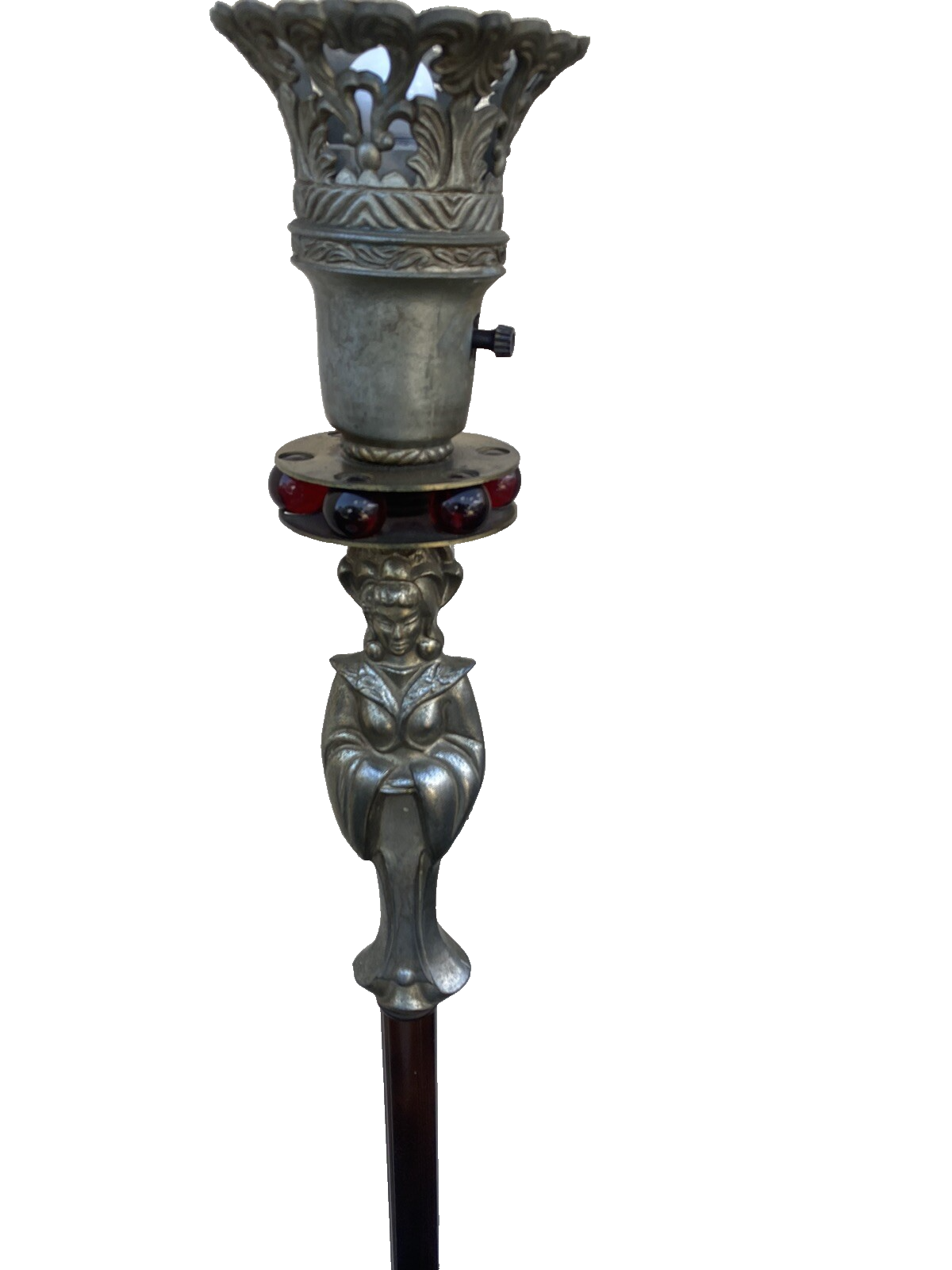 65619  Oriental Figural Torch Lamp Light