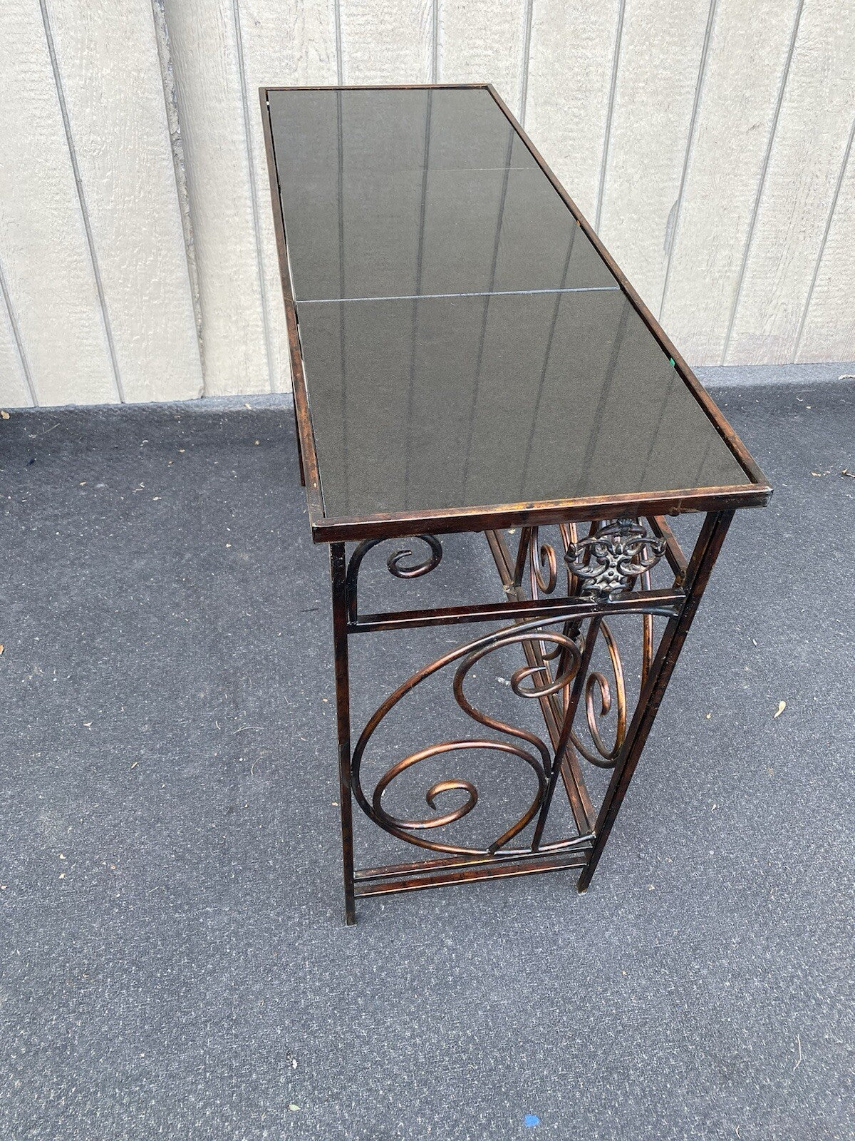 66146  Metal Console Hall Table Stand with Tile Top