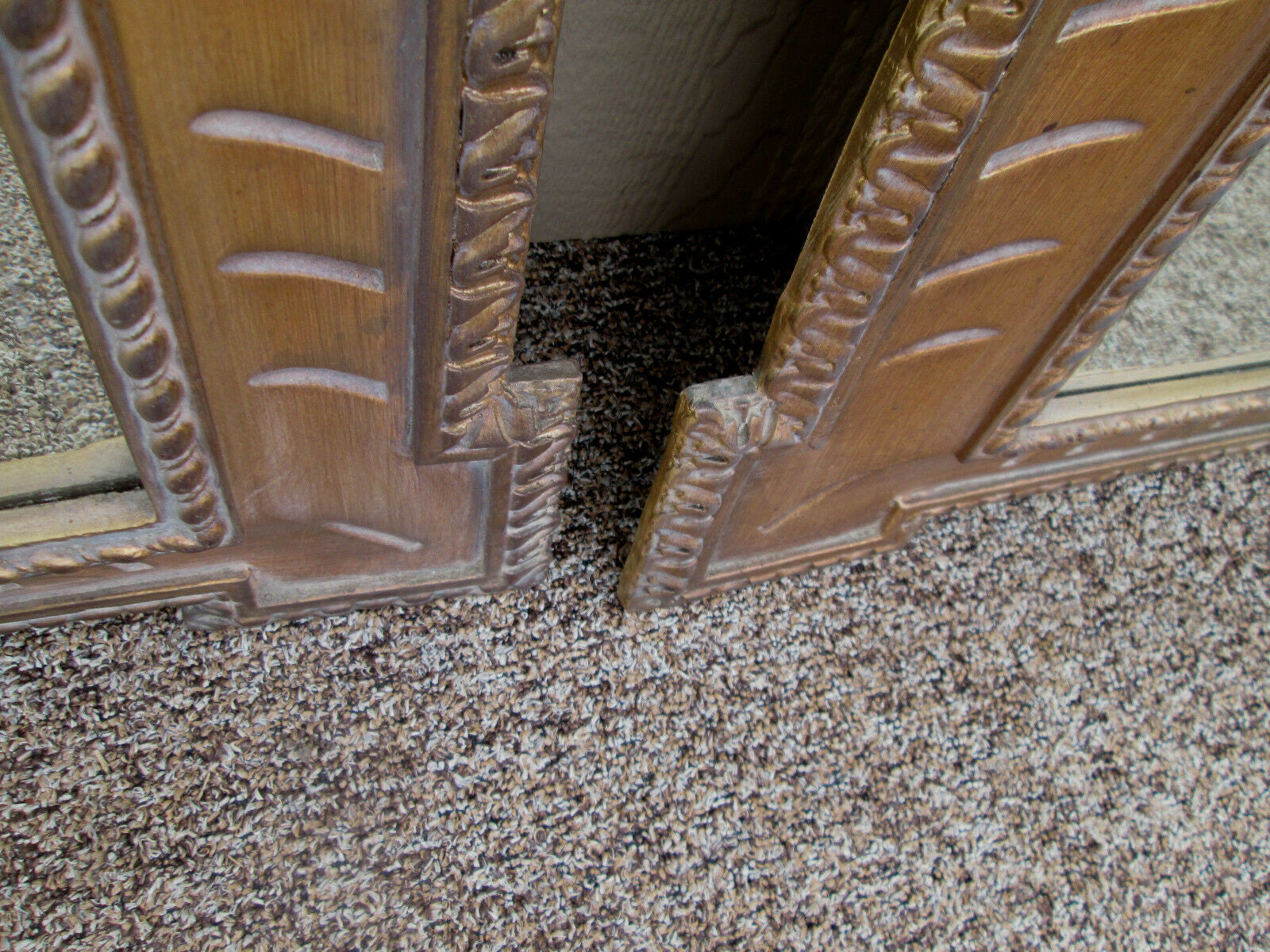 54901 PAIR of  Gold Decorator Beveled Mirrors