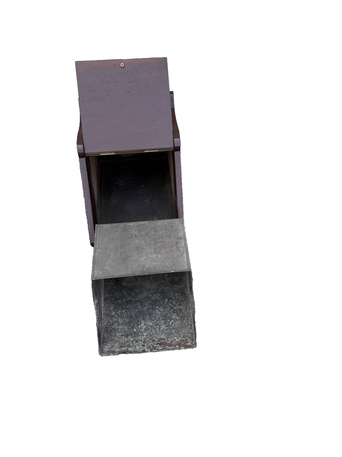 66553 Antique Hand Carved  Mahogany Coal Bin Storage Cabinet