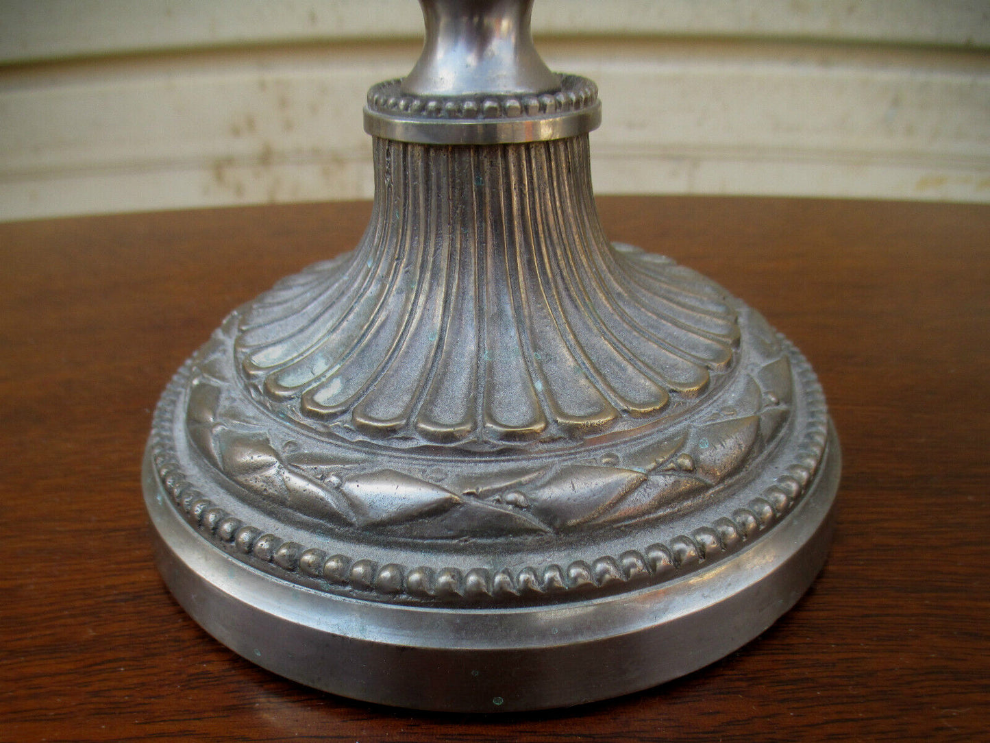 COL WS: Pair Fancy Silver Metal Fancy Candle Sticks