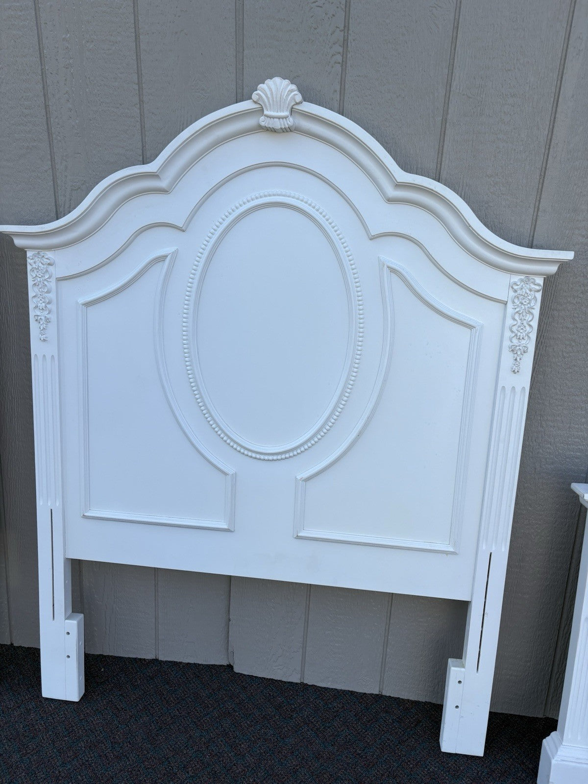 66151 Pair Fancy Twin Size Beds with Factory Finish