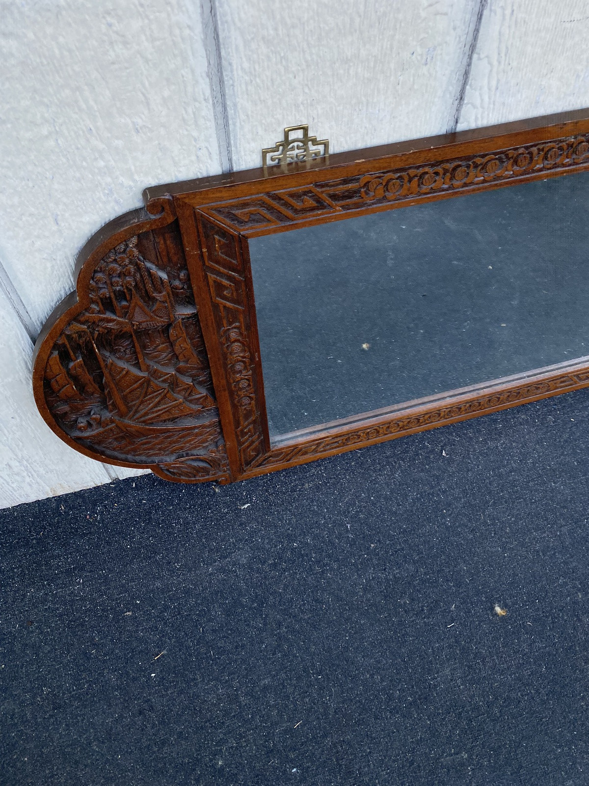 66384  Oriental Carved Wall Mirror