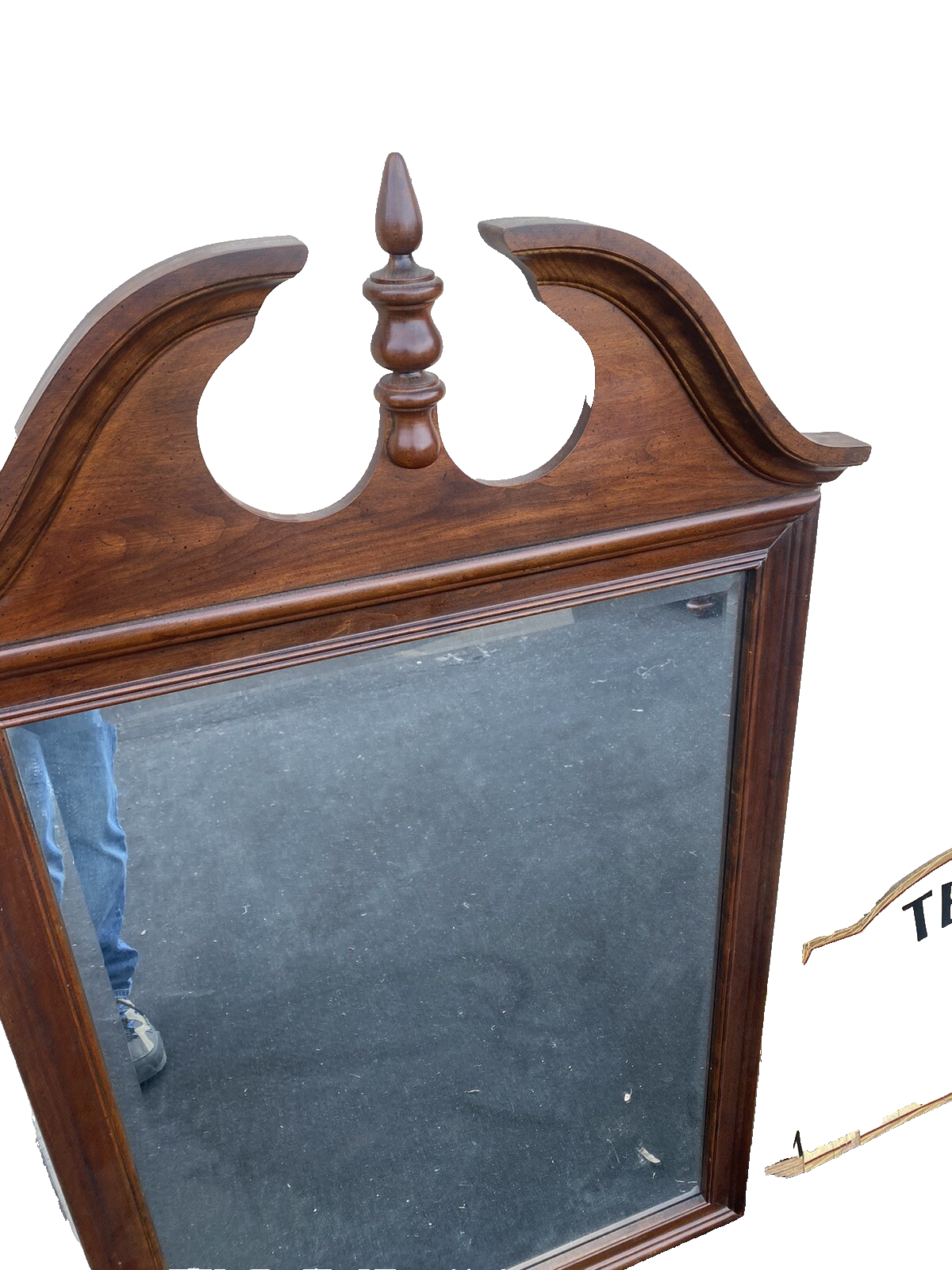 66229  Solid Cherry Chippendale Beveled Wall  Mirror   (ES)