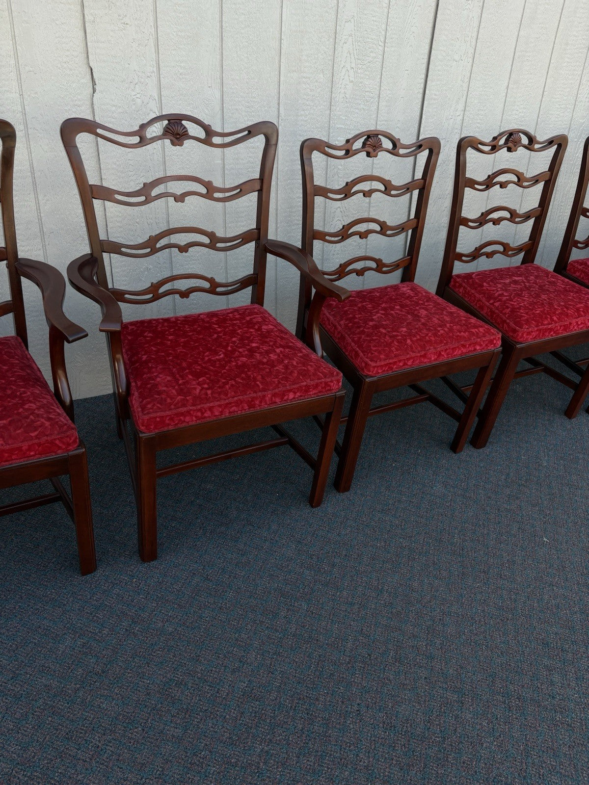 67101 Set of 6 Antique Mahogany Dining Chairs Chair s