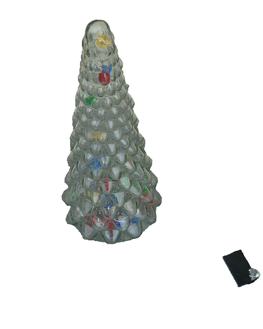 BP  WW:     POTTERY BARN Glass Christmas Tree w/ Lights and Original Box