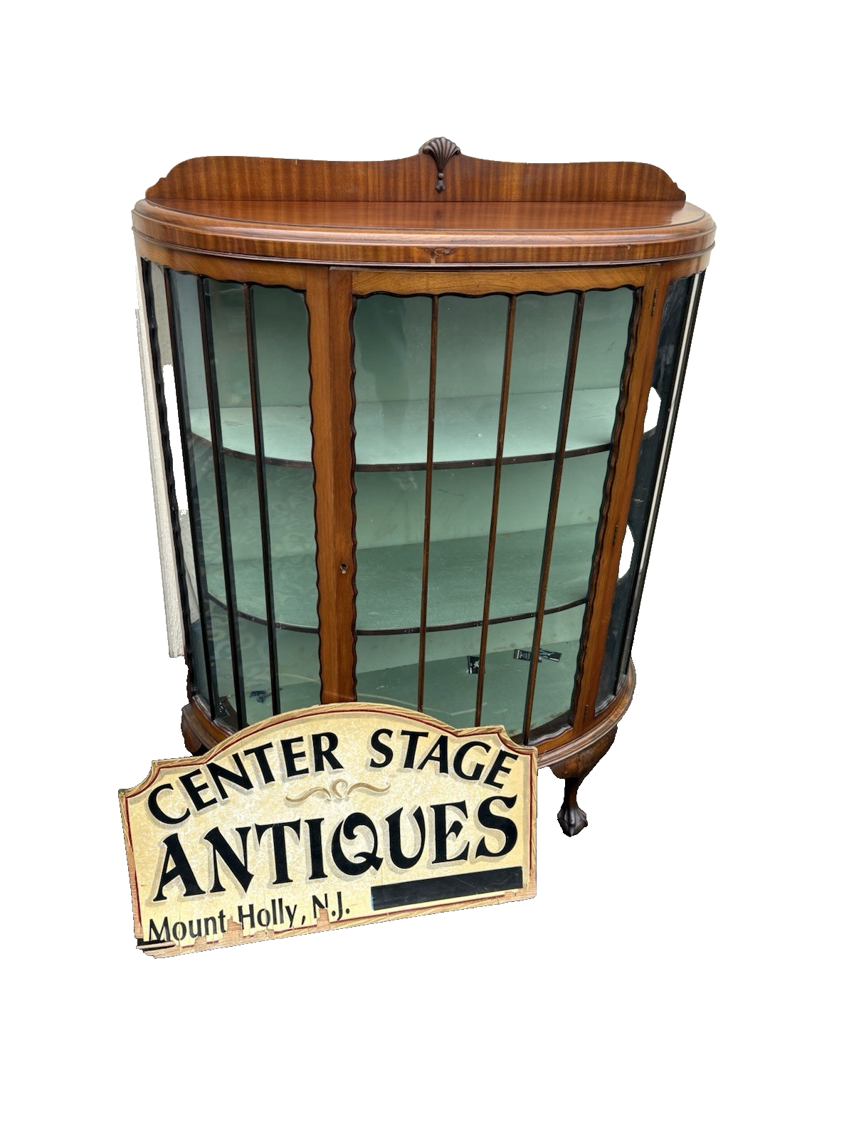 66750 Claw Foot Mahogany Curio China Cabinet