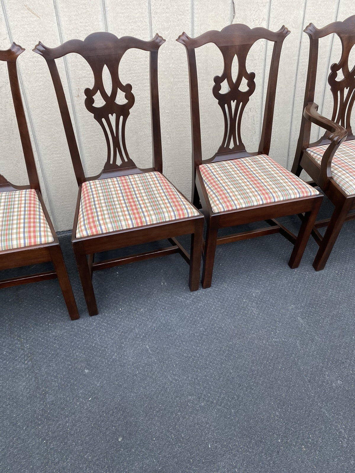 63155 Set of 6 Solid Mahogany Dining Chairs Chair s