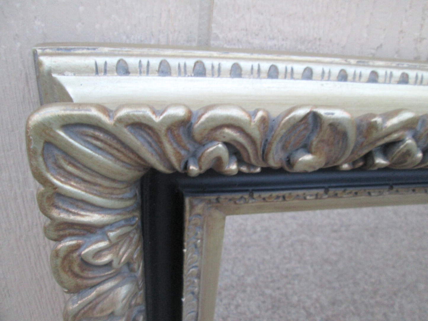 57873   Quality Carved Wood Mirror in Custom Framed Picture Frame