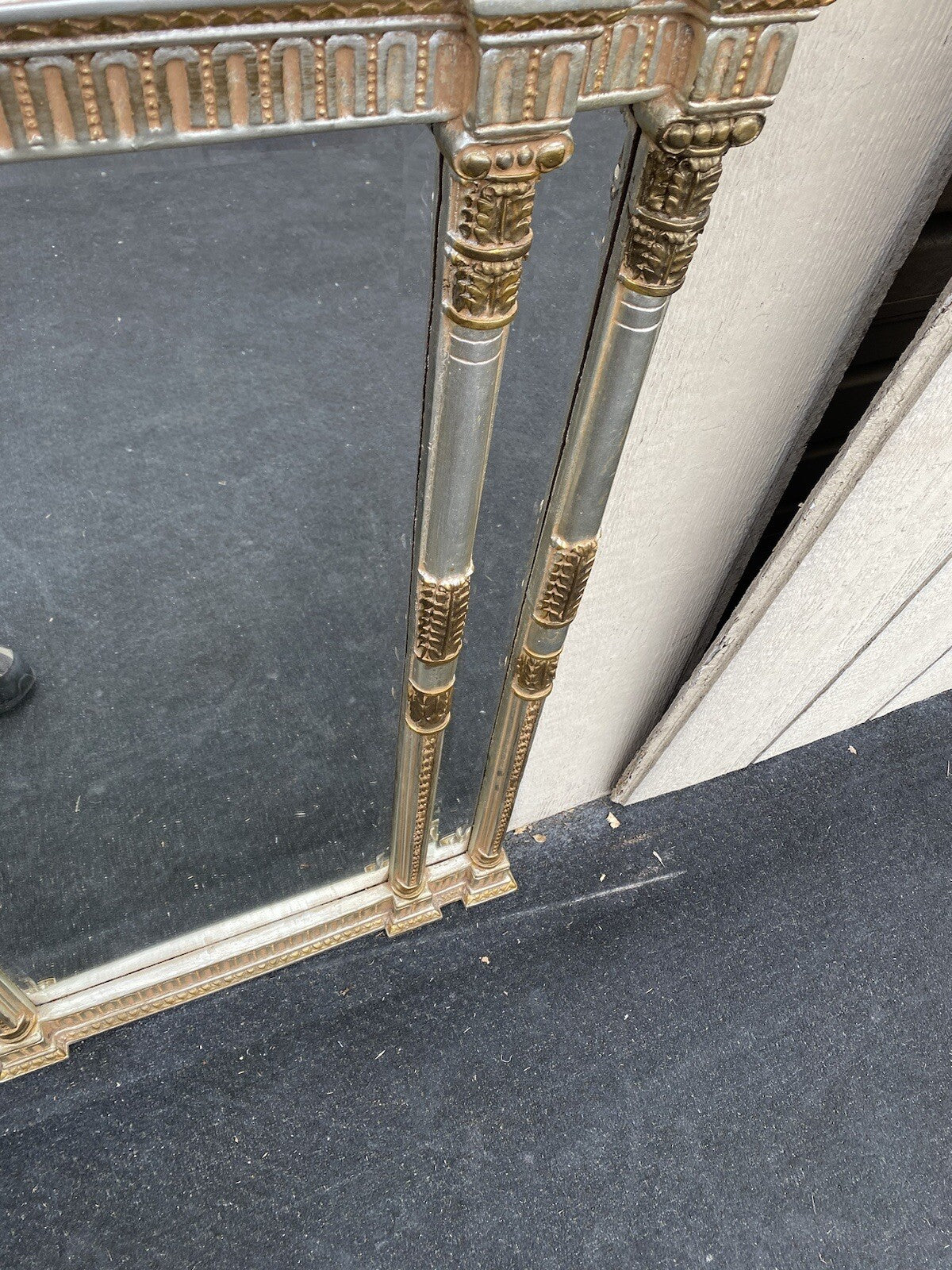 64843 Fancy Decorator Silver Carved  Mirror