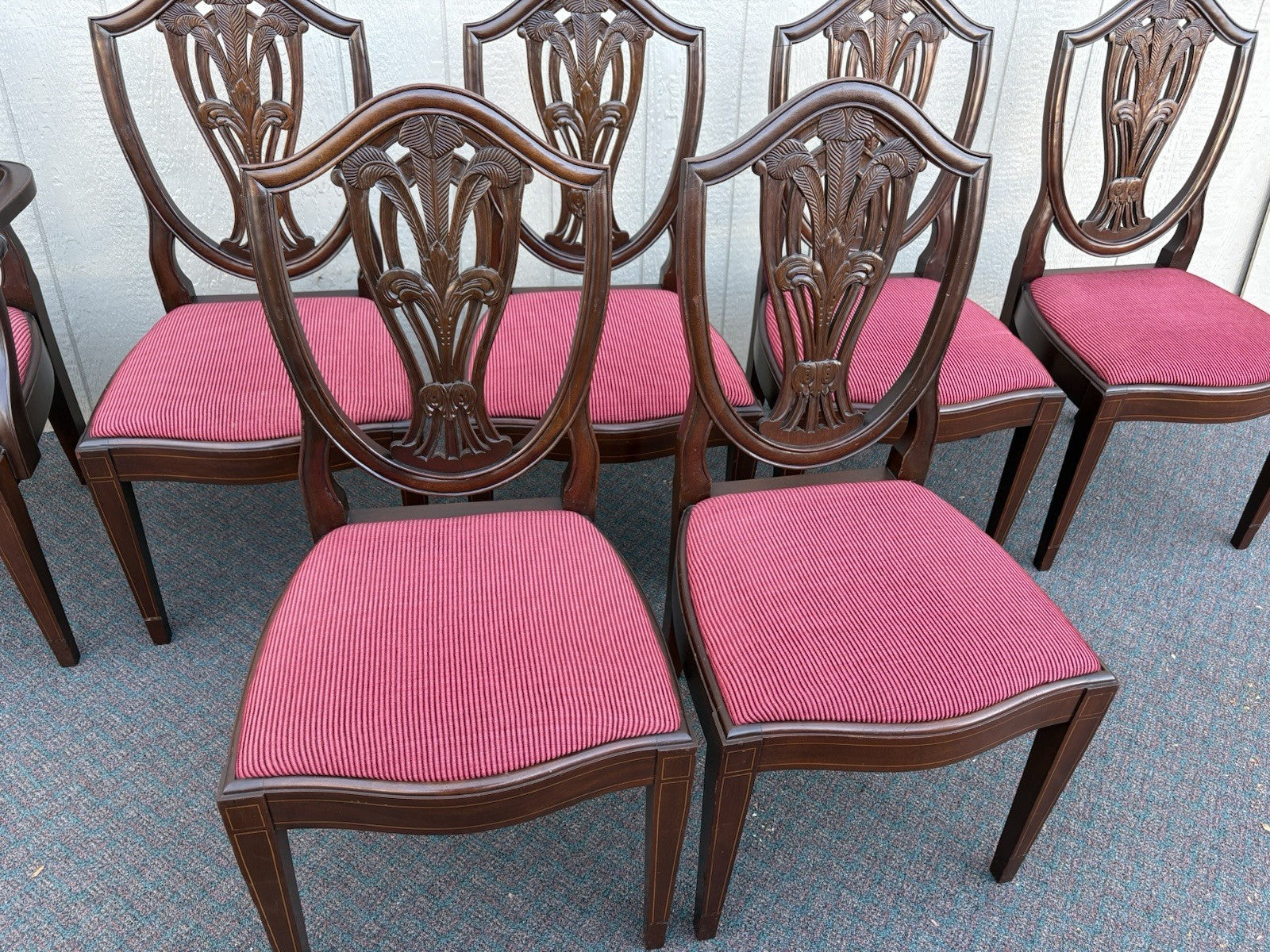 67162 Super Quality Set of 8 Mahogany Shield Back Dining Chairs