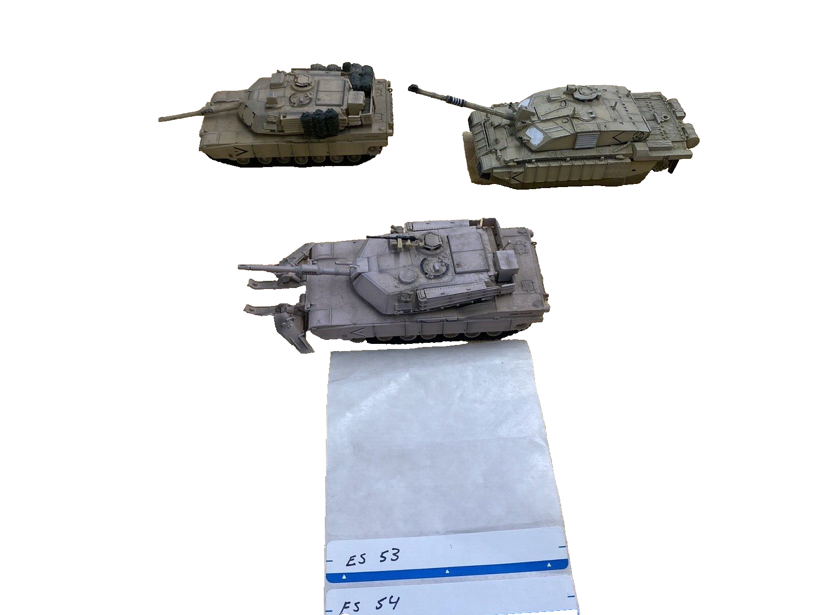 ES 53:  Group of 3 Miltary  Diecast metal Tanks Tank s 5 1/2"  to 6 1/2" long
