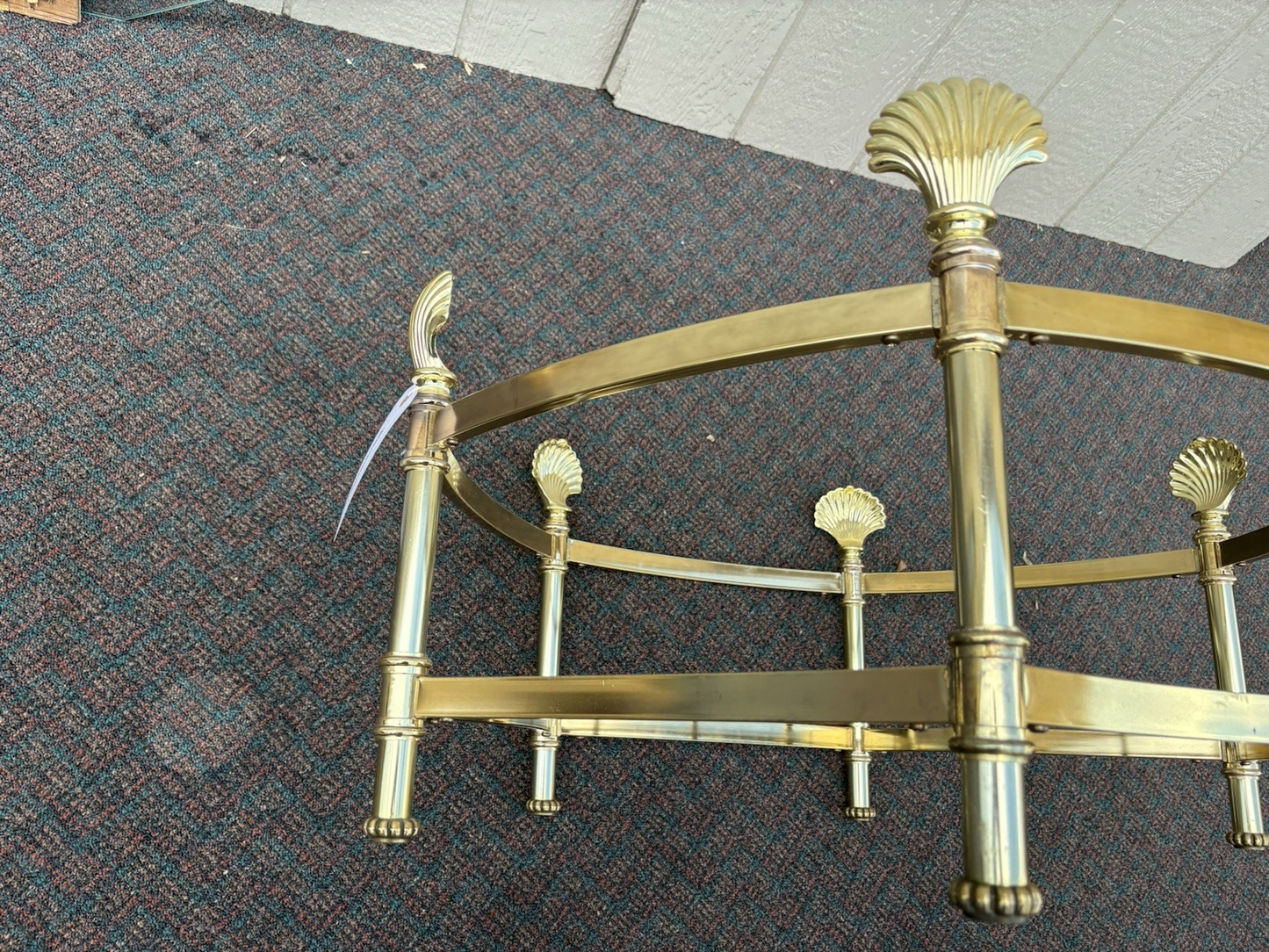 66743   QUALITY Brass and Glass Shell Design Coffee Table