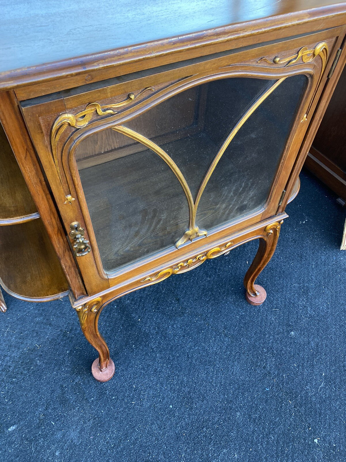 64662  Victorian Fabulous Art Nouveau Etergie Curio Cabinet Display Cabinet