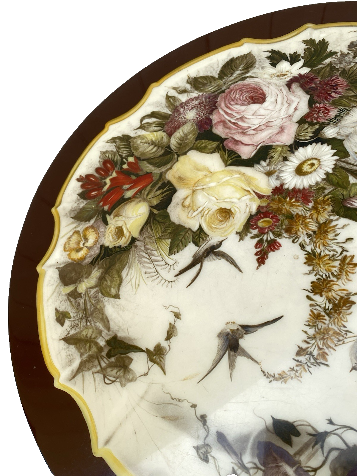 66616 Floral Pie Crust Lamp Table Stand