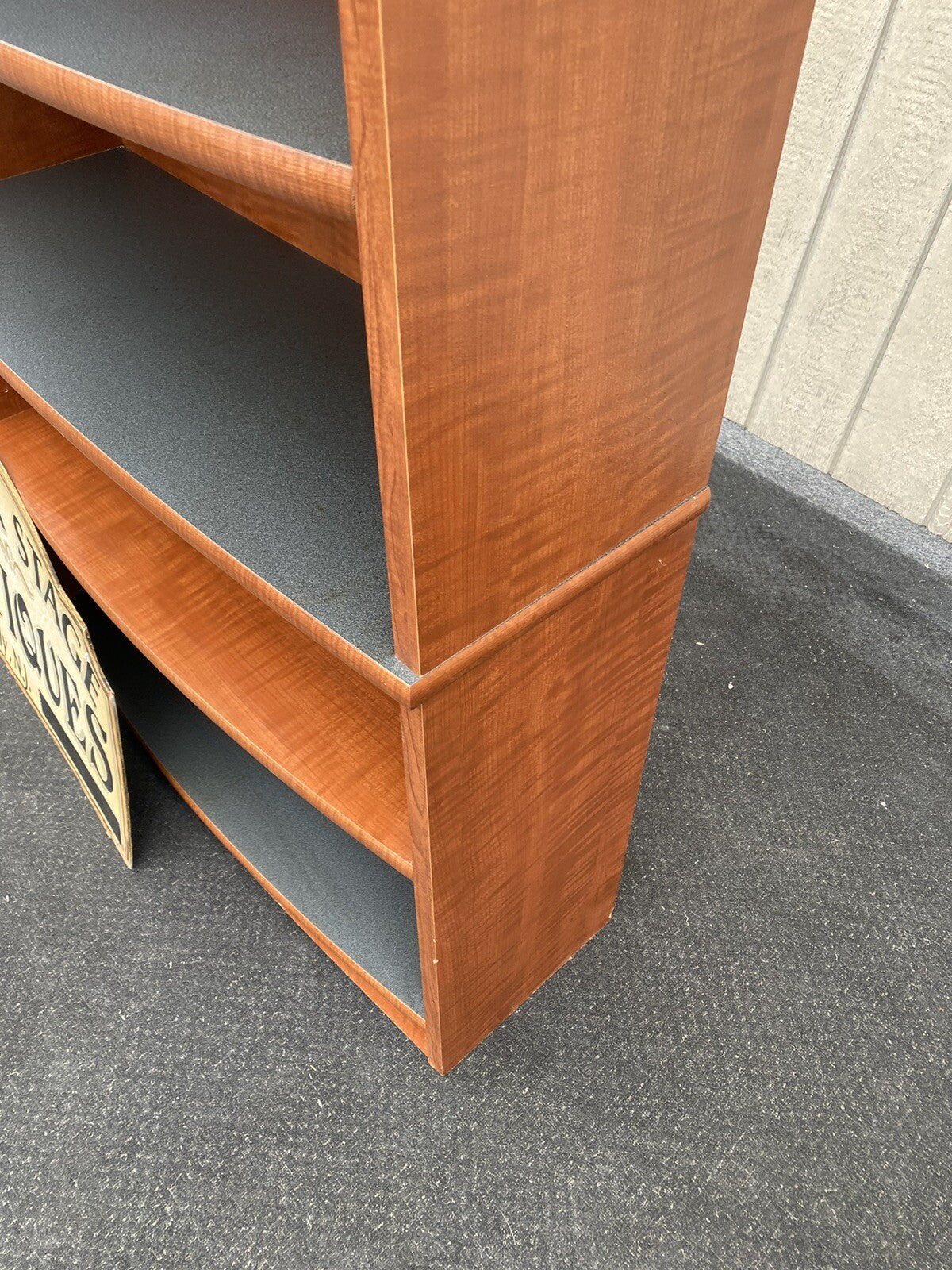 66355 ES: Modern Bookcase Curio Cabinet Reversable Shelves  Black or wood color