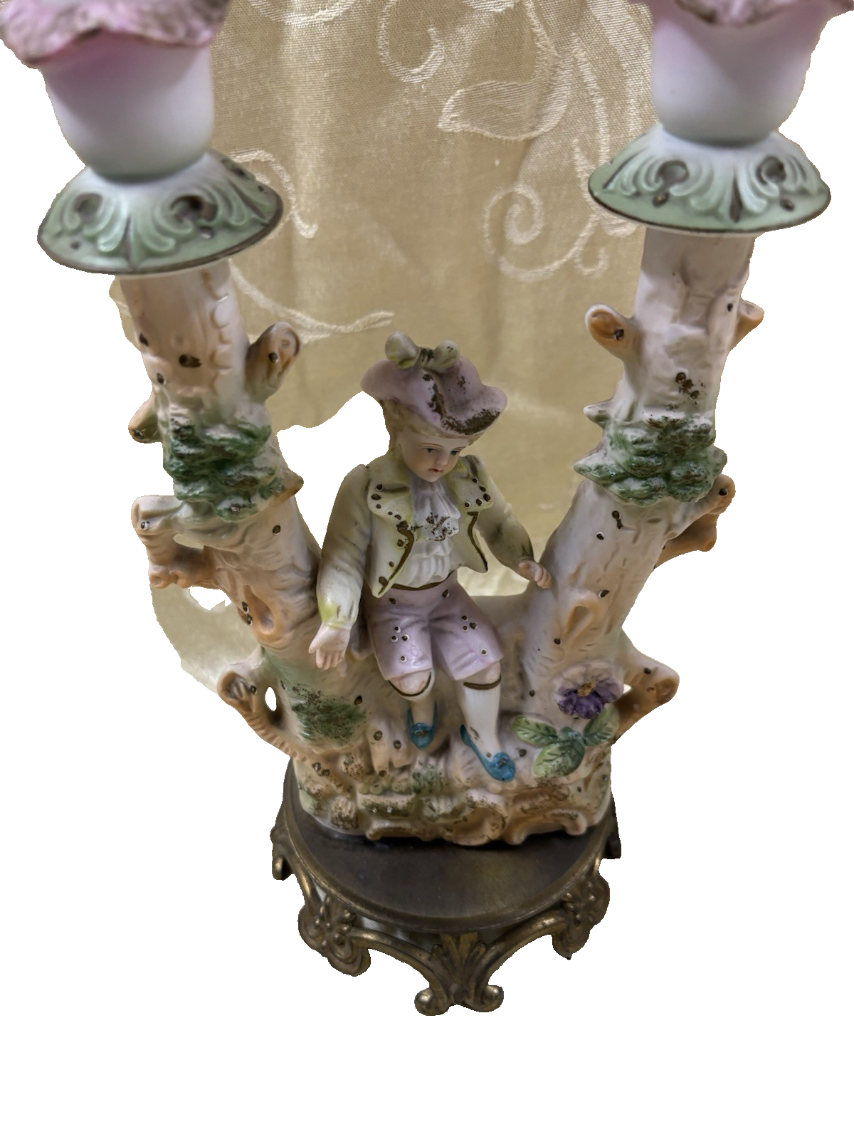 COL 03 WW:       Pair Bisque Candelabra Figures