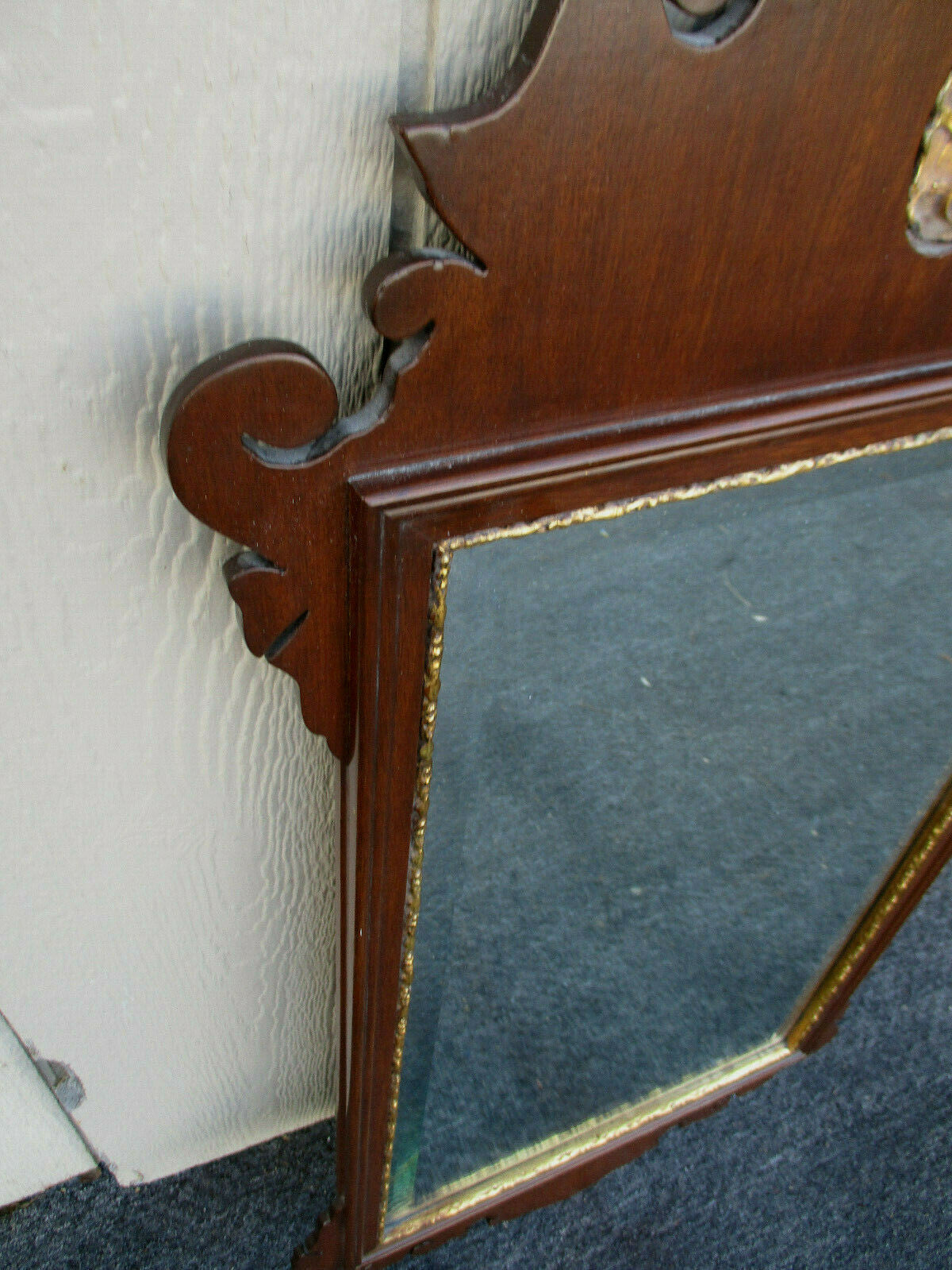 62879 FRIEDMAN BROTHERS Chippendale Mahogany Beveled Mirror