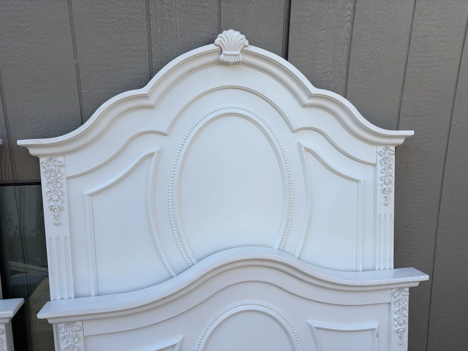 66151 Pair Fancy Twin Size Beds with Factory Finish