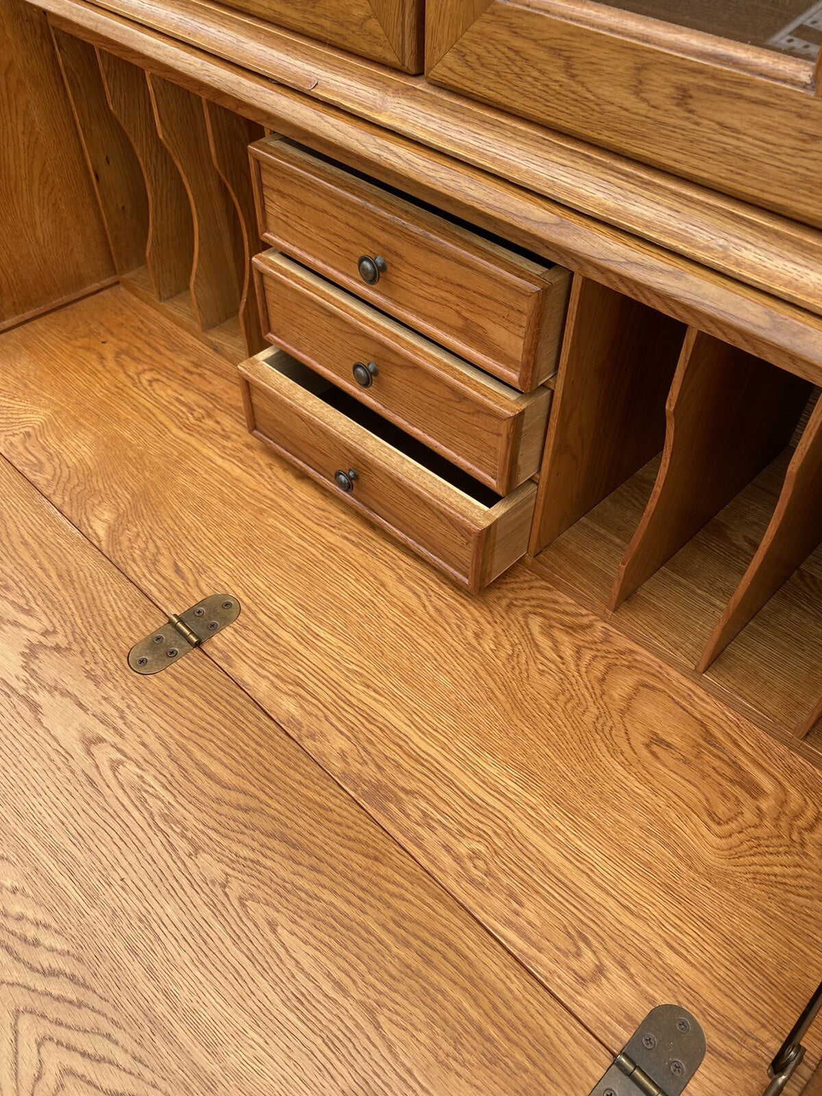 65784  Solid Oak Secretary  Desk RICHARDSON Furniture   with Bookcase Top