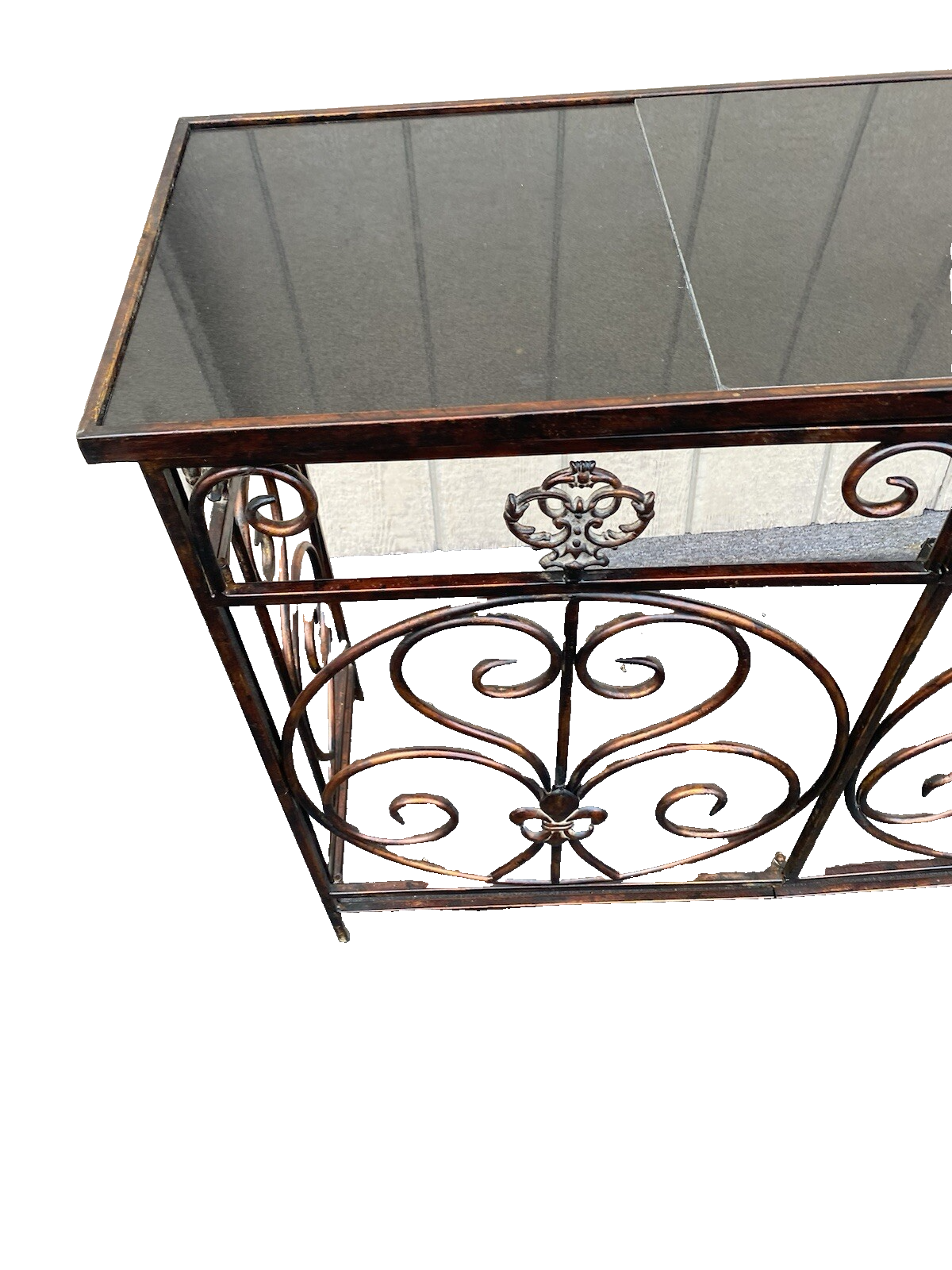 66146 Metal Console Hall Table Stand with Tile Top
