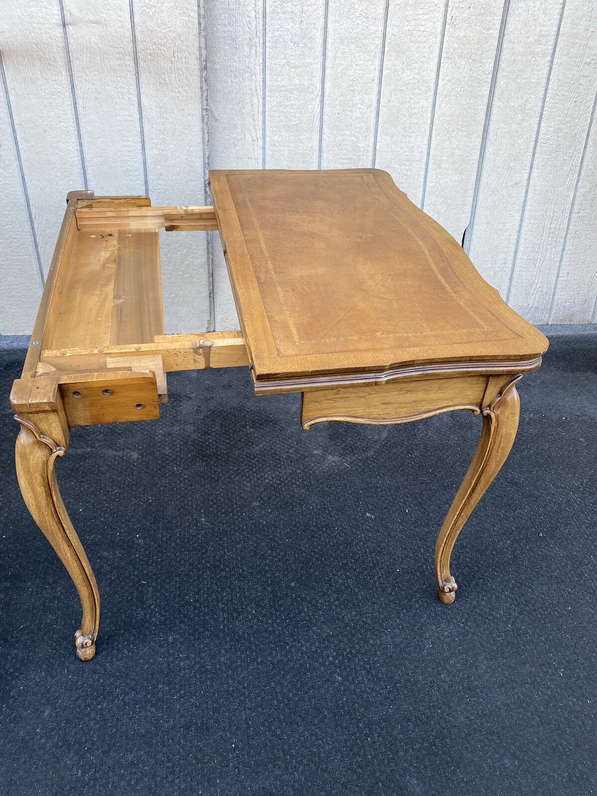 66283  French Country Leather Top Game Table Dining Table