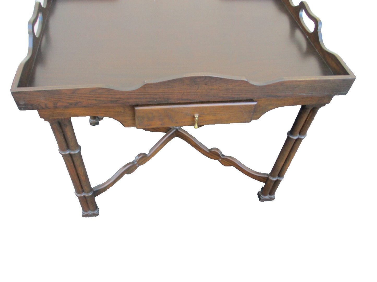 63837 Oak Tray Top Coffee Table Stand