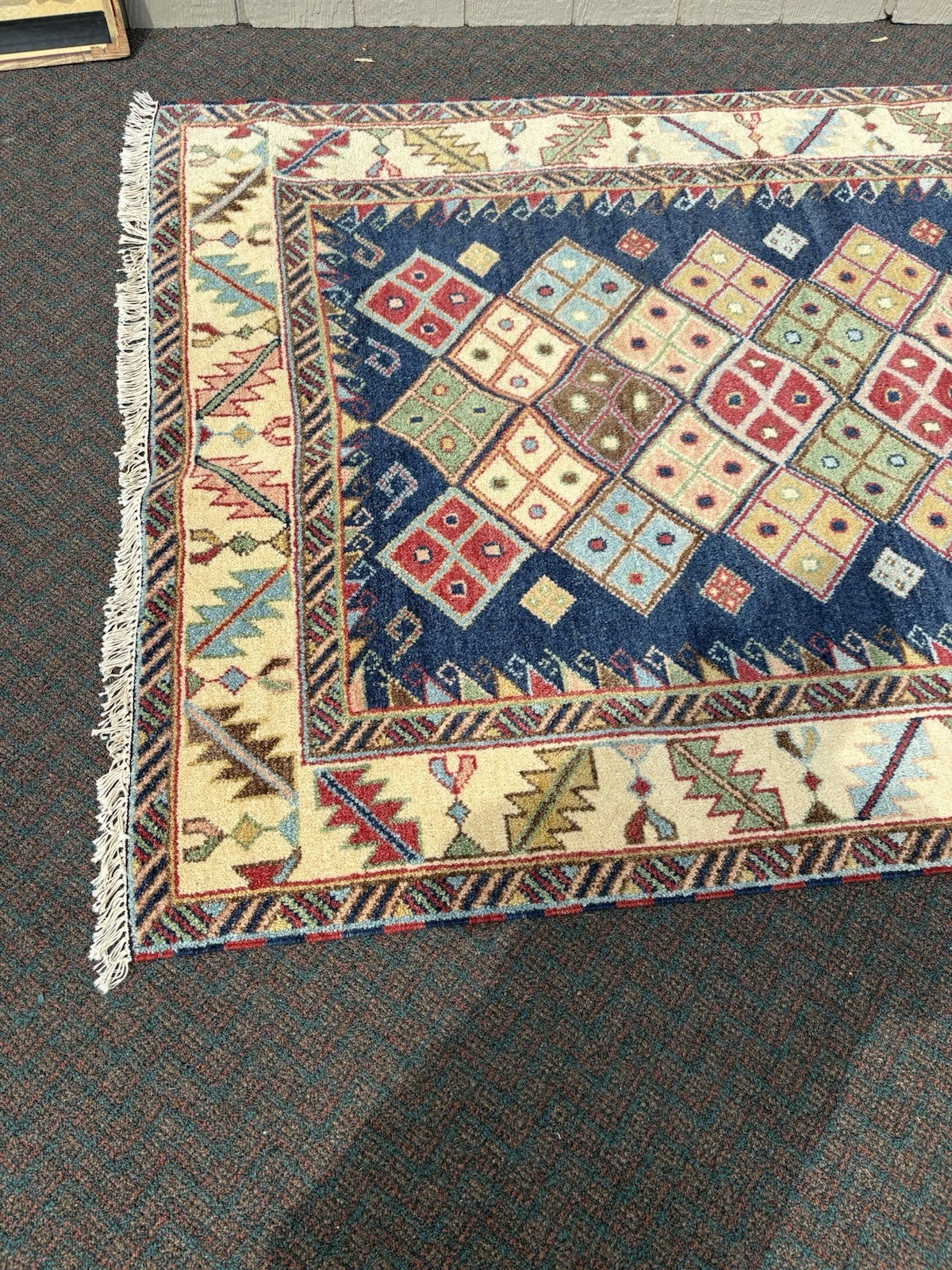 RUG 12: Oriental Wool KAZAK WEAVE TRIBAL TWO  Rug Carpet SIZE 57" x 83"