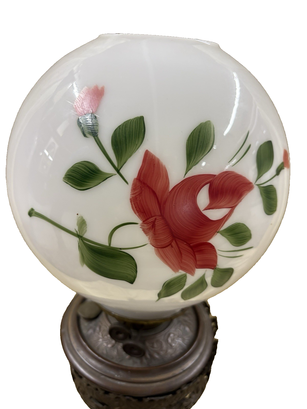 64951 Antique Victorian Oil Lamp with glass globe