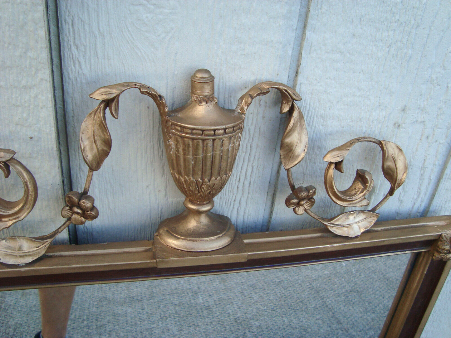 53167 Antique Wood and Gesso Urn Mirror