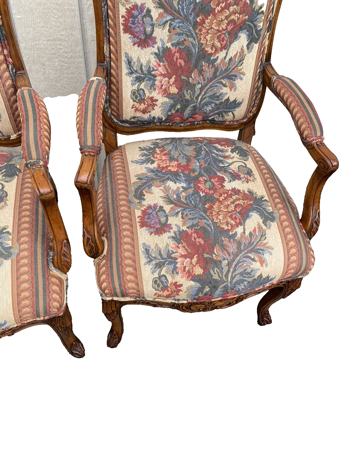65425   Pair French Country Bergere Armchair Chair