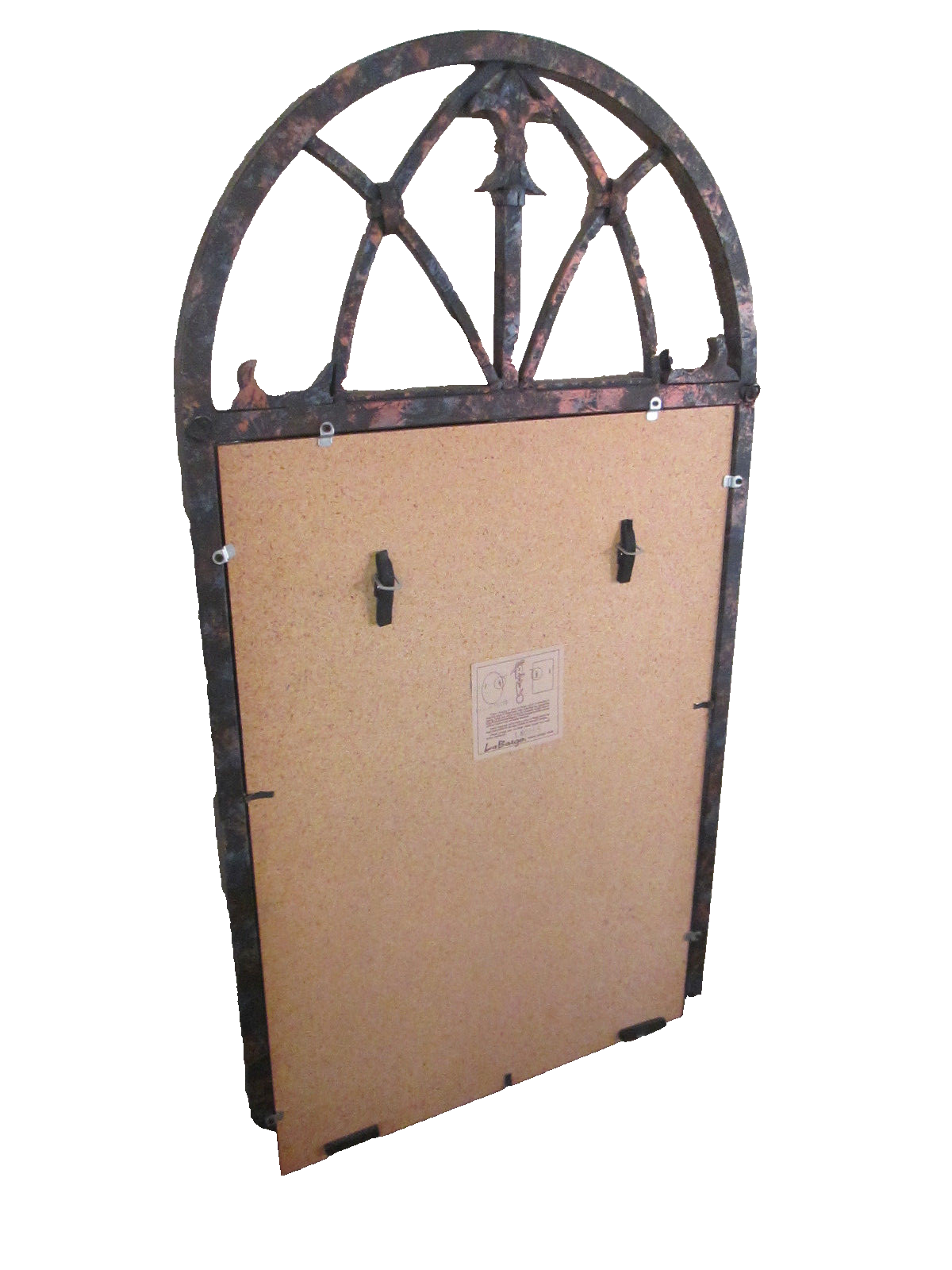 38633 RARE   LA  BARGE    Gothic Beveled Mirror LM0665 with  metal frame