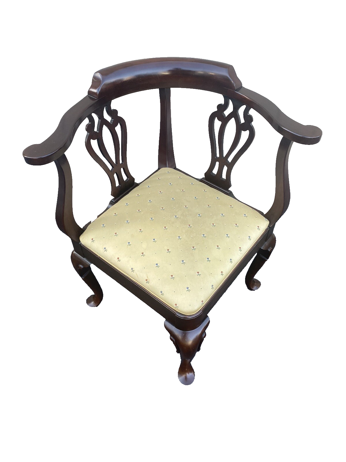 65995   Mahogany ETHAN ALLEN Corner Chair