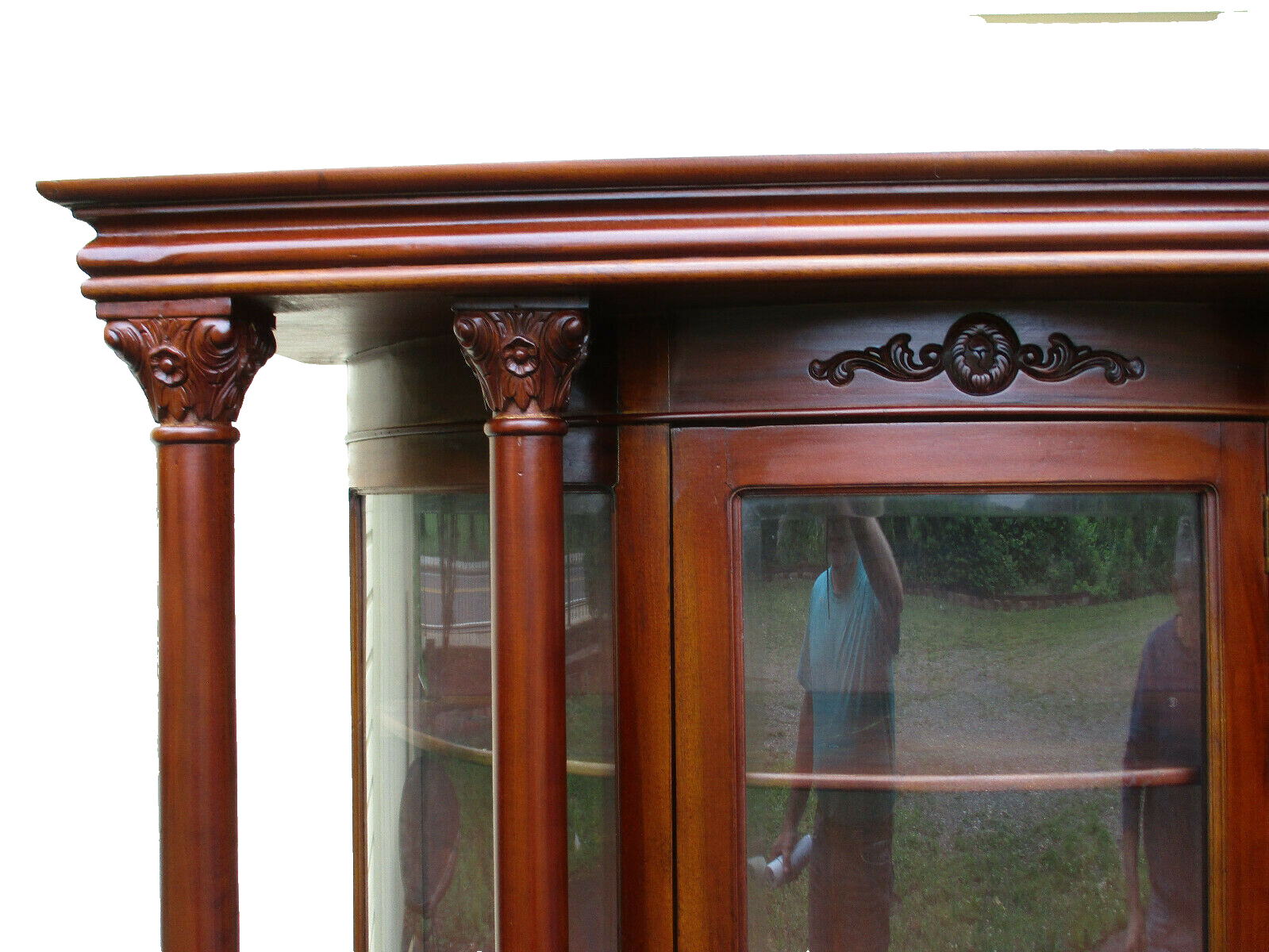 63159  Antique Victorian Mahogany China Cabinet Curio