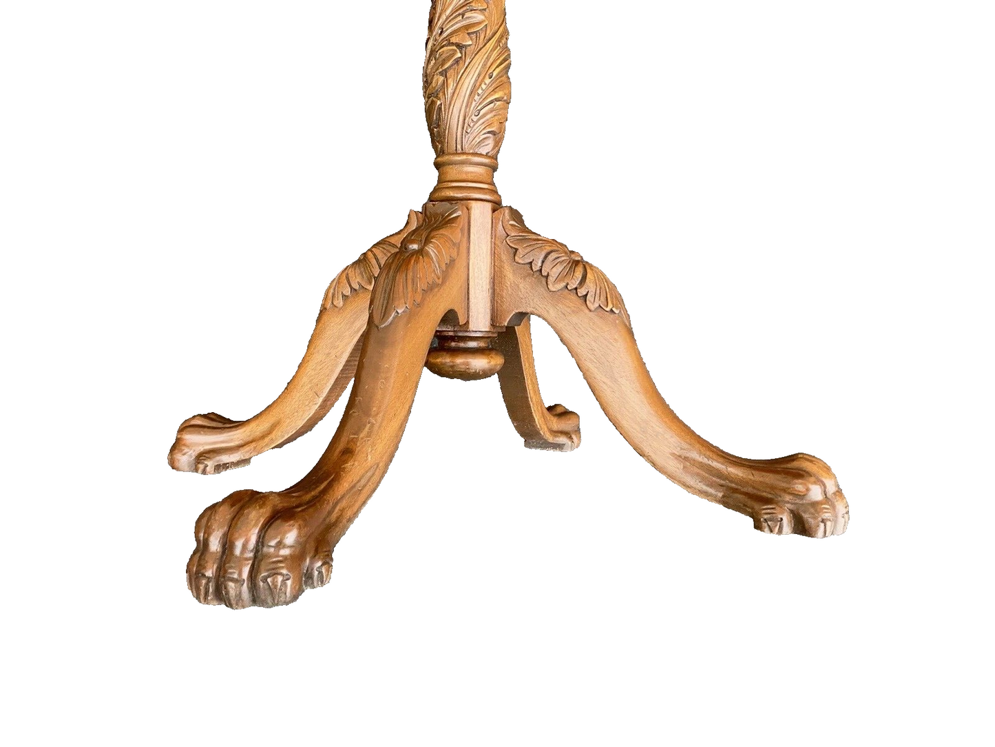 65053   Solid Mahogany Custom Hand Carved Tilt Top Lamp Table Stand