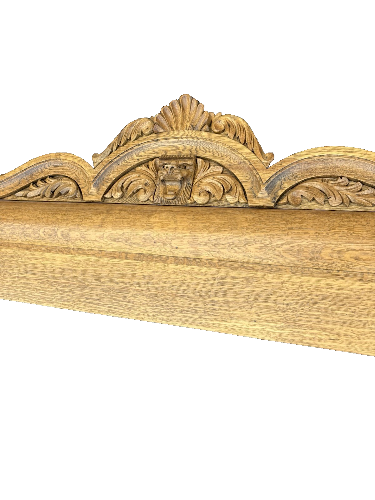 66918   Antique Victorian Oak Hand Carved Backsplash with Lion Head