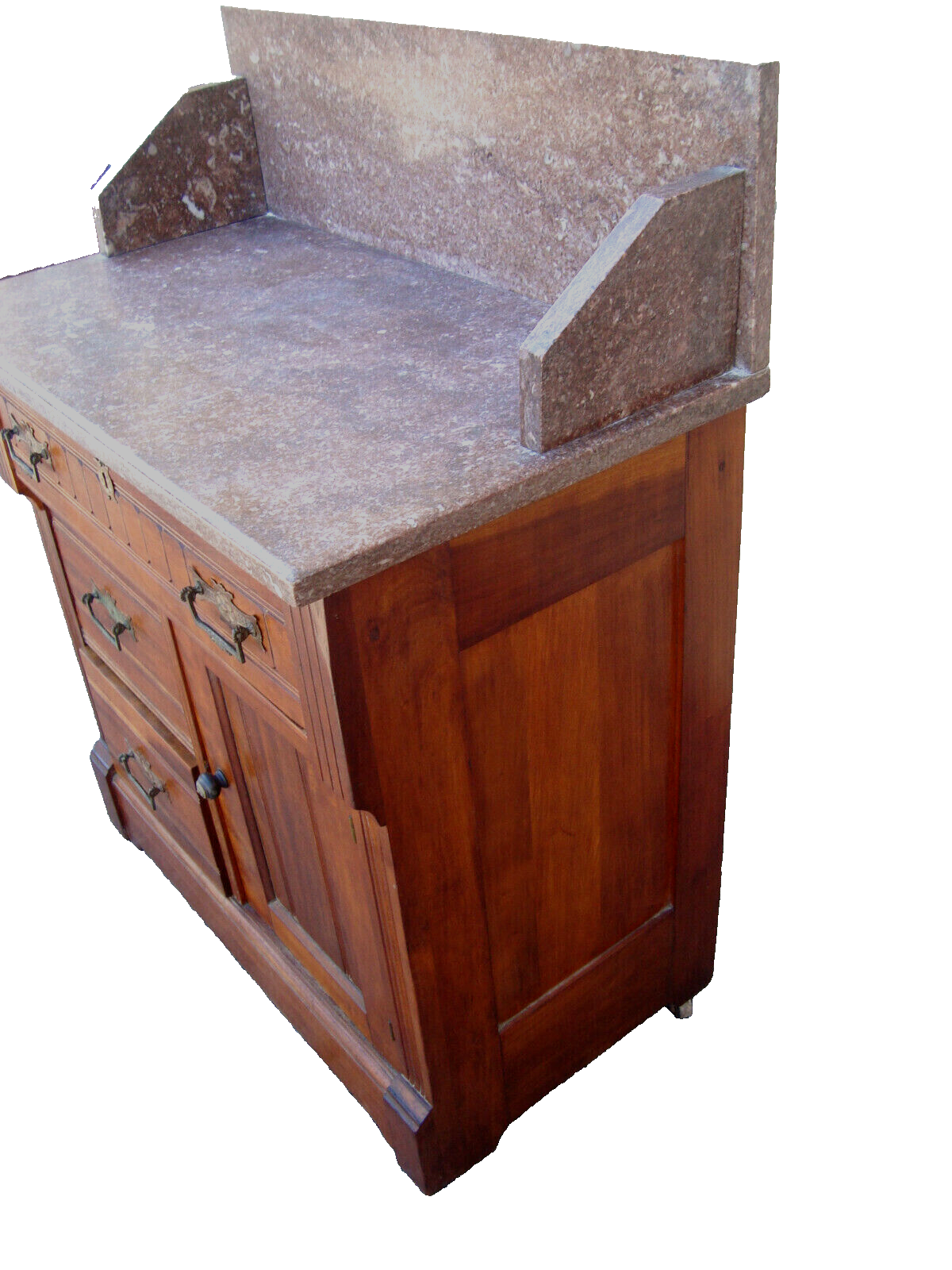 61939  Marble Top Victorian Washstand Dresser Chest Nightstand
