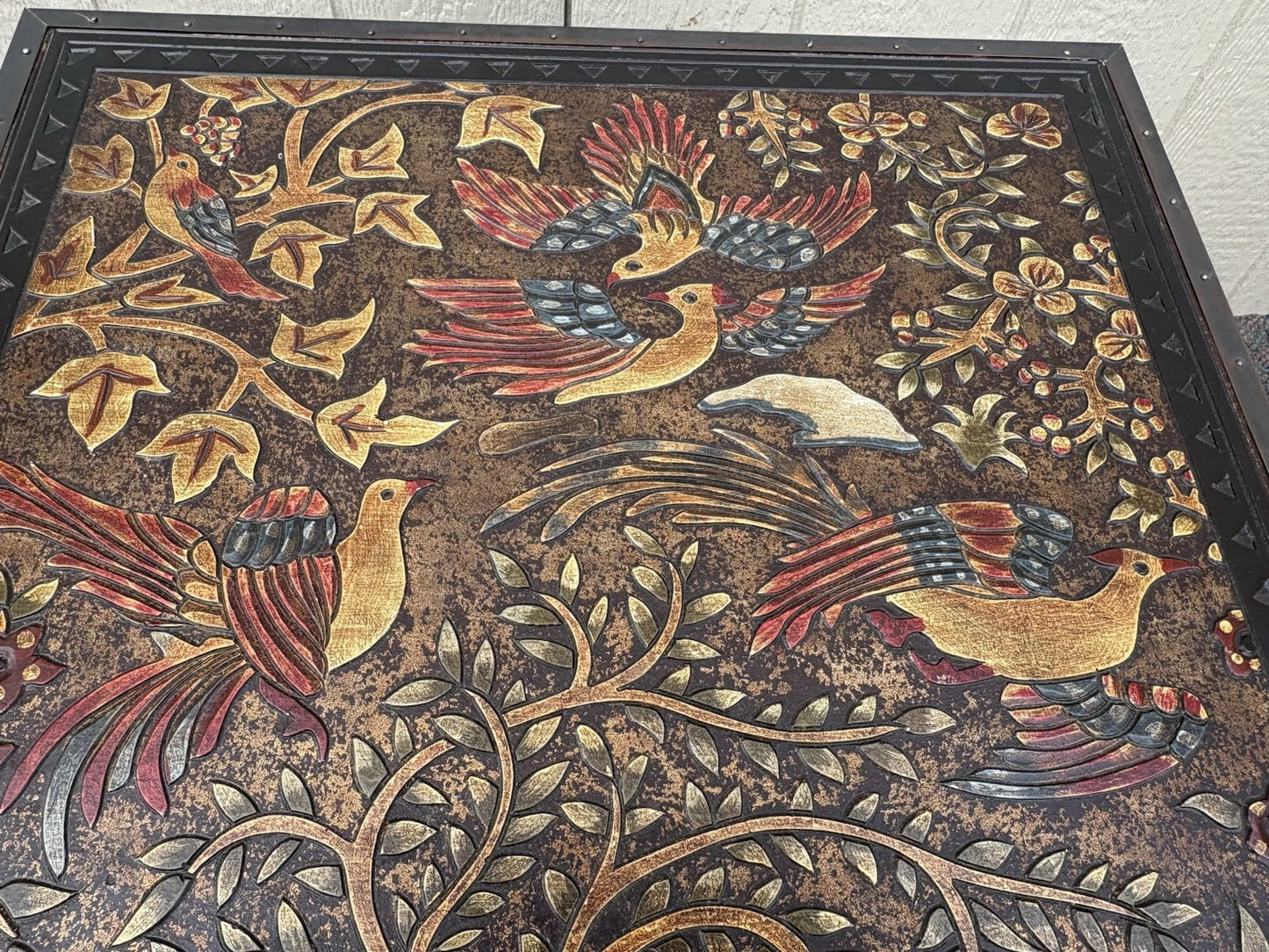 67174 Fancy Storage Trunk Cabinet with Bird Design