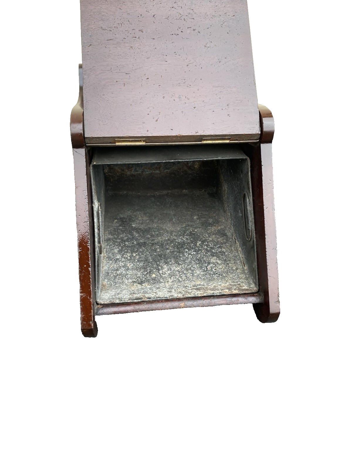 66553 Antique Hand Carved  Mahogany Coal Bin Storage Cabinet