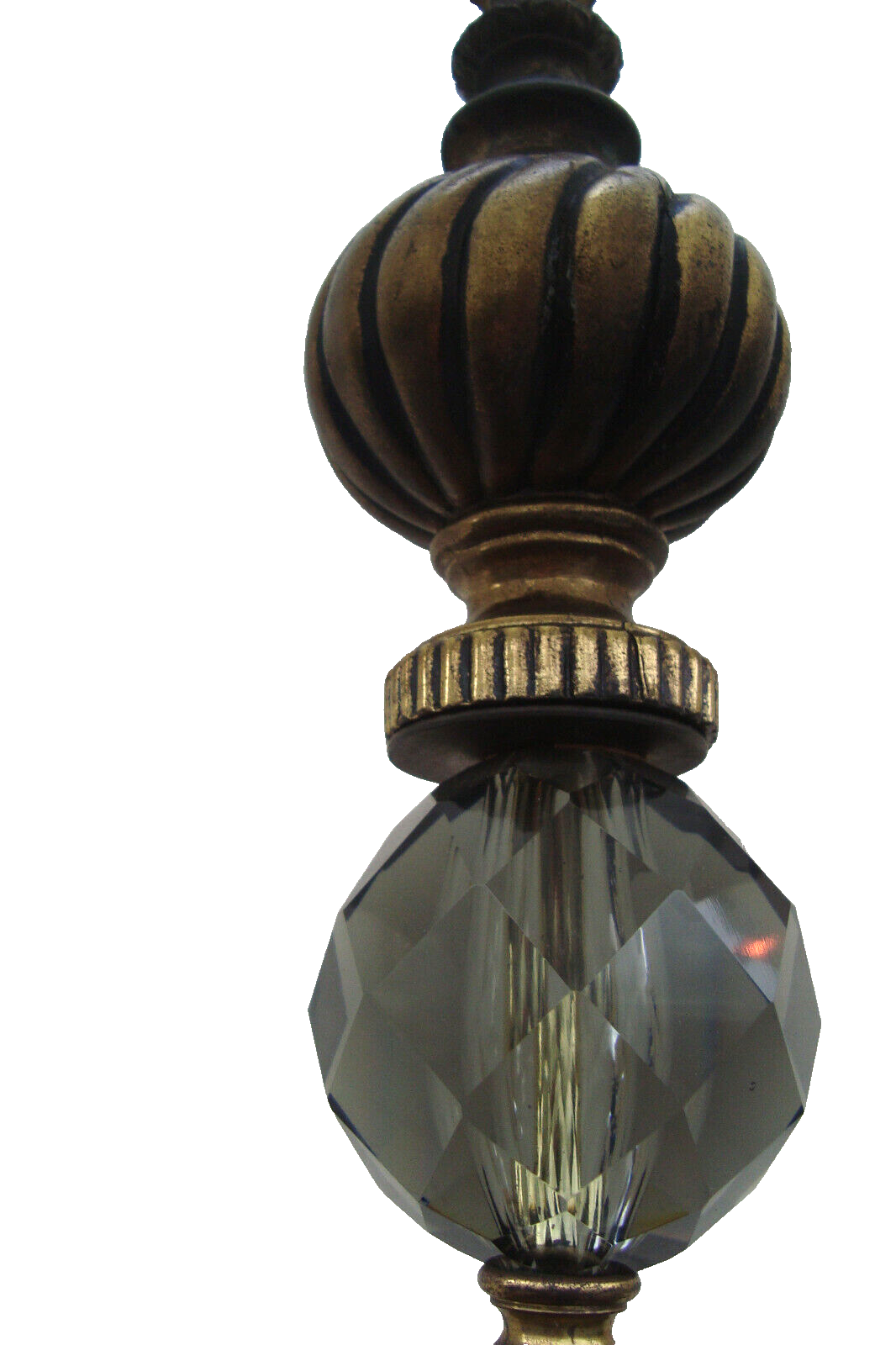 61657  Vintage Mid Century Modern Glass and Metal Table Lamp