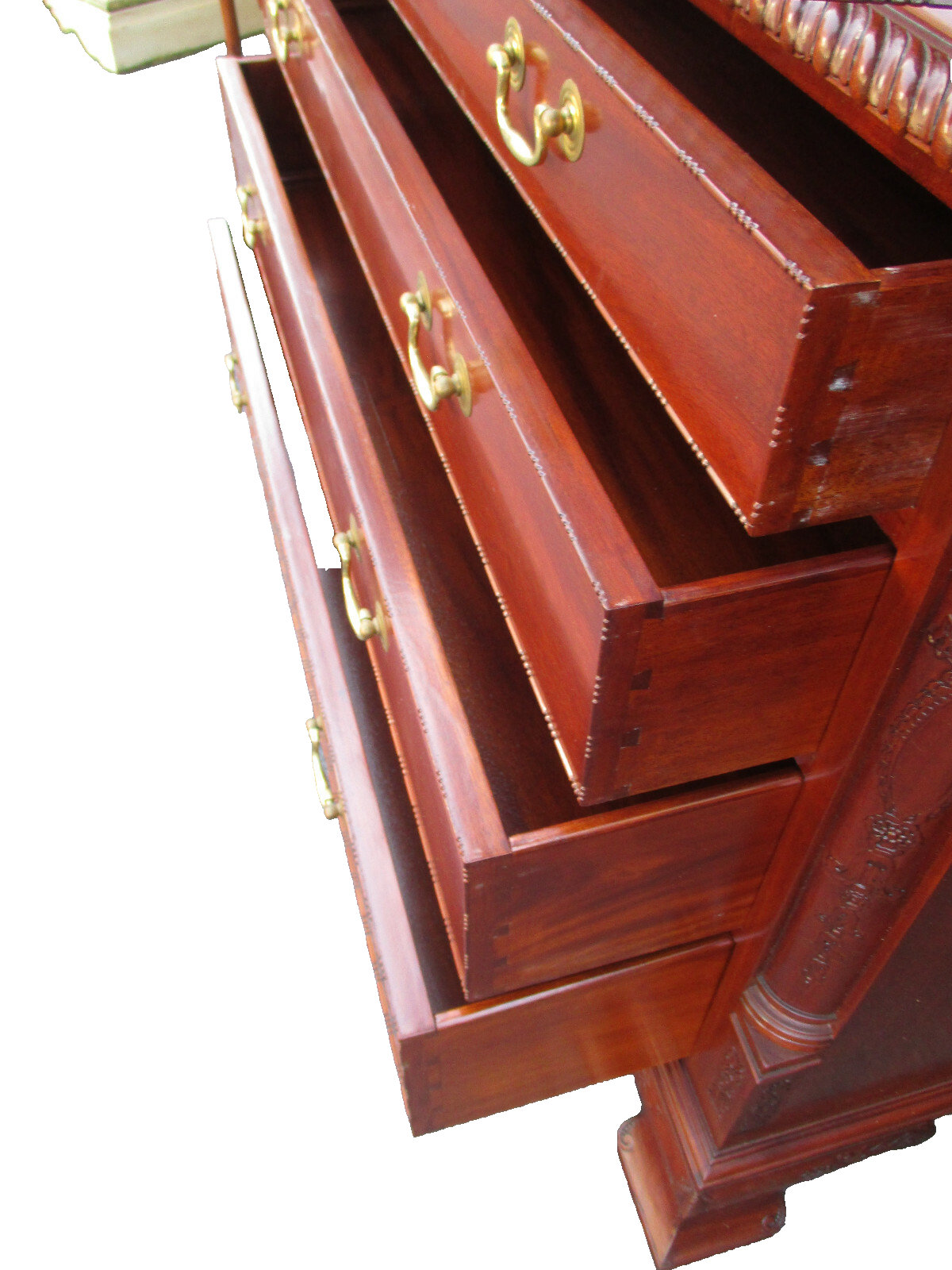 63124 Solid Mahogany Linen Cabinet High Chest Cabinet Wardrobe Chifferobe 
