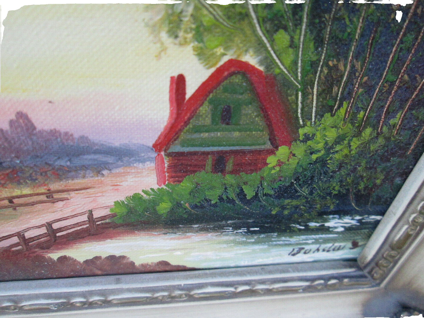 55162  Pair Mid Century French Oil Painting ARTIST  Signed  BOHILUM ??