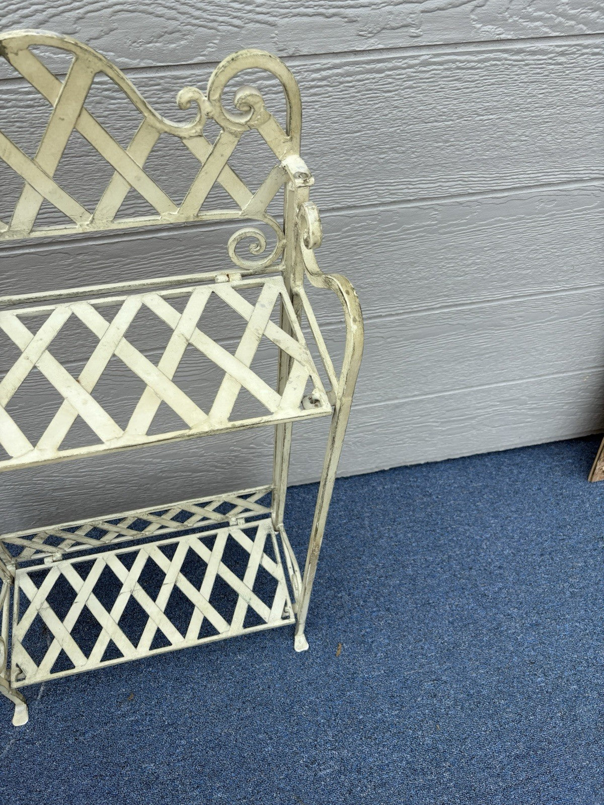 66414 Quality Iron Fold Up Bookcase  Curio Plant Shelf