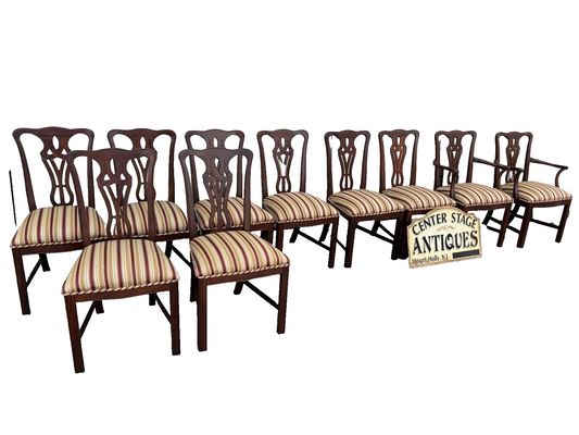 66986 Set of 10 DAVIS Furniture Mahogany Dining Chairs Chair s