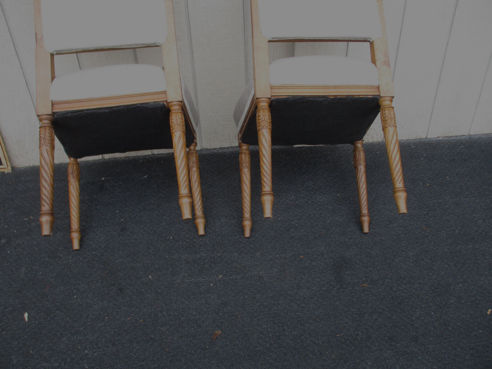 64124  Pair Hand Carved Decorator Side Chairs Chair s