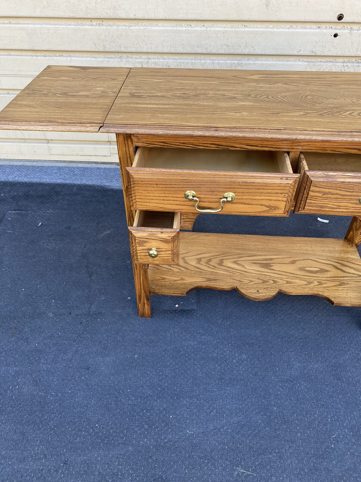 65826   Harden Furniture Oak Dropside Server Bar Cart Sideboard