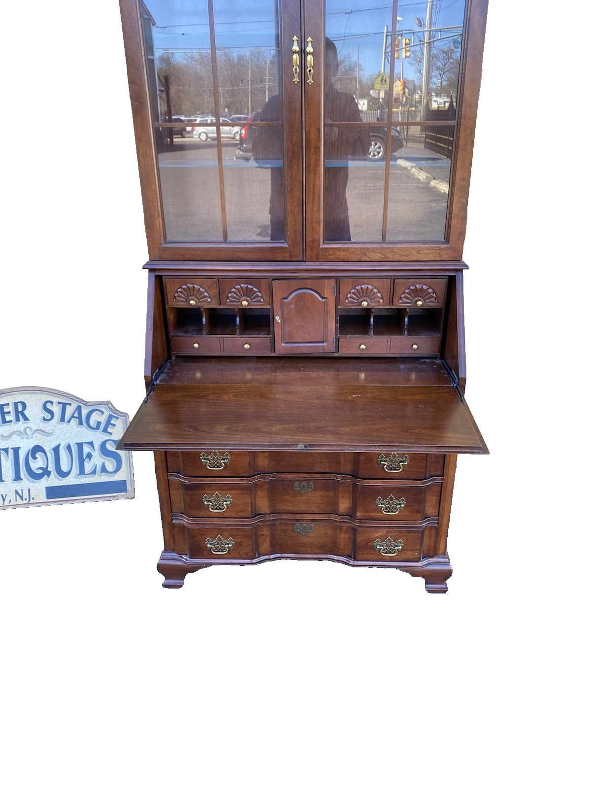 66473 JASPER Furniture Cherry  Secretary Desk w/ Bookcase Top