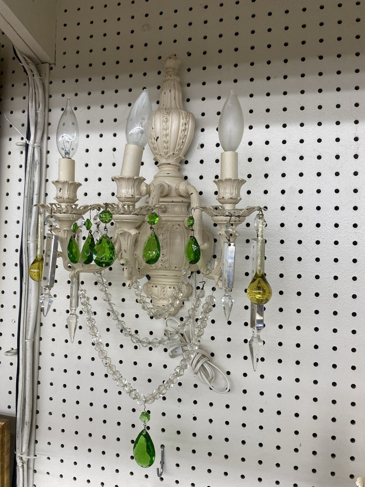 65885 Pair Decorator Wall Sconces Lights w/ Prisms