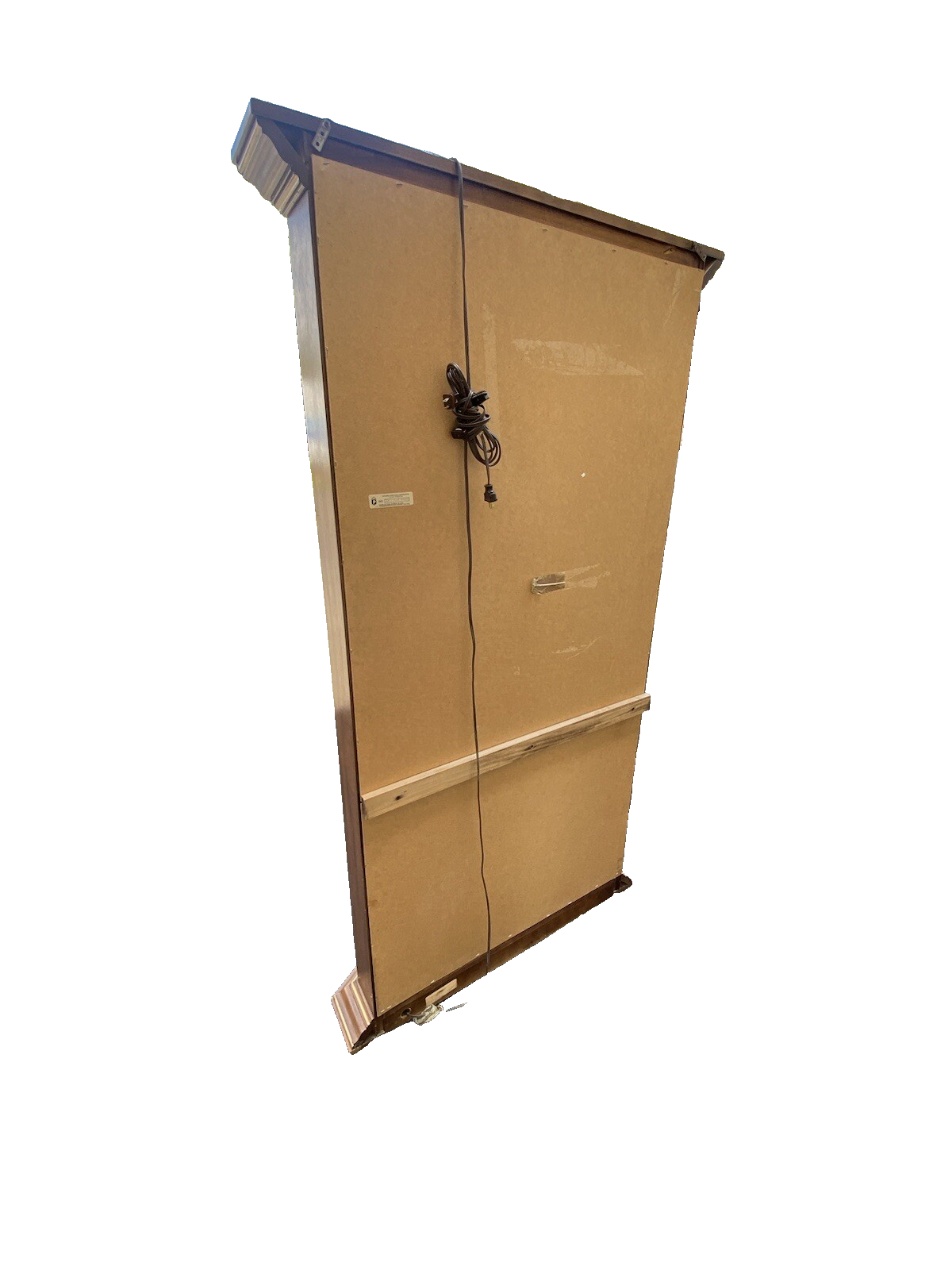 64593 Pulaski Stenciled Lighted Curio Cabinet With Plate Glass Shelves + Light