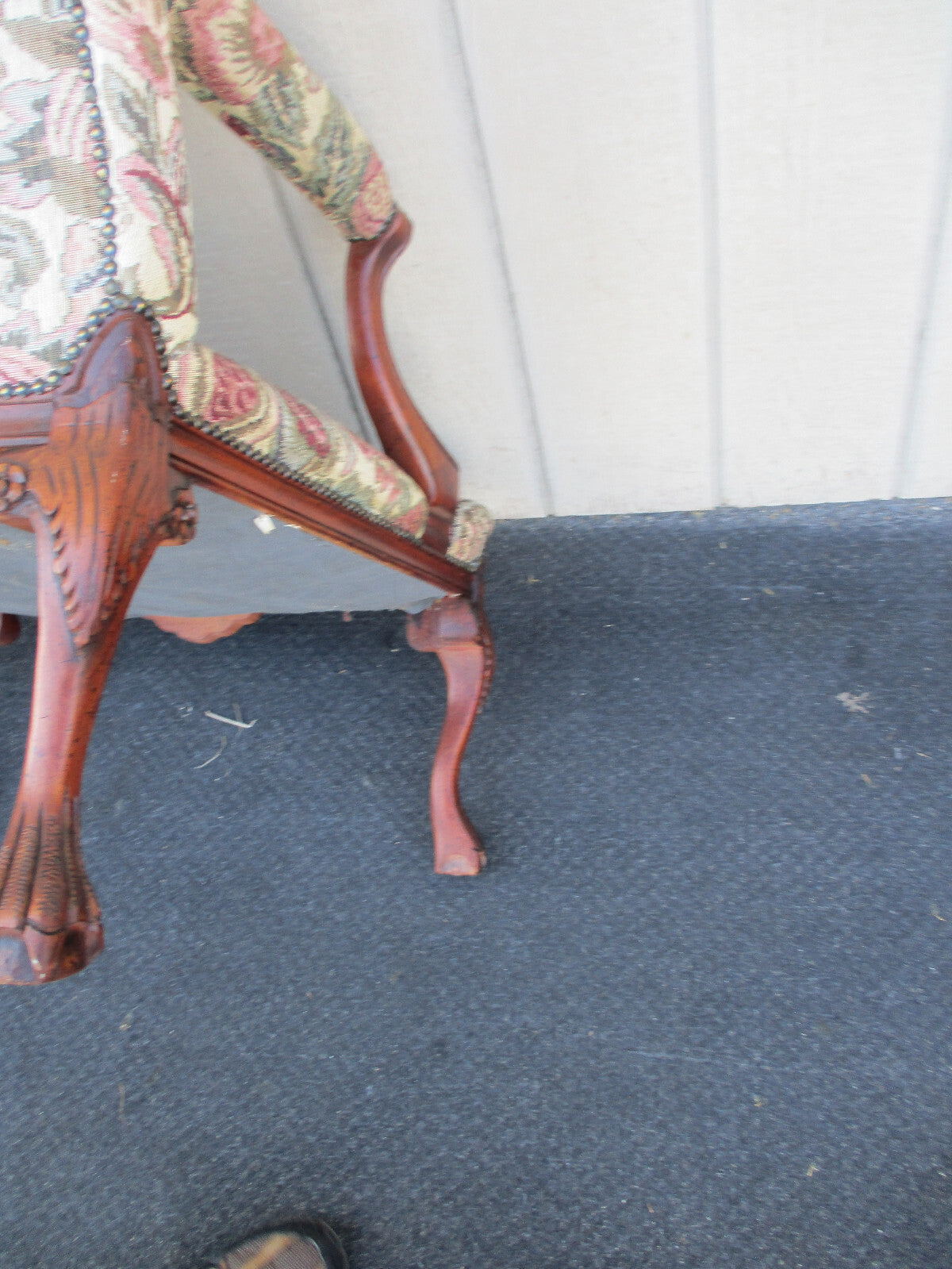 64219 Claw Foot Bergere Armchair Chair